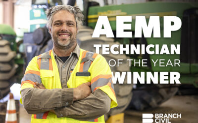 Robert Kesselring from Branch Civil has won the 2022 AEMP Technician of the Year Award